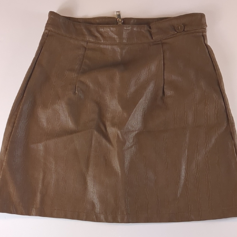 J ING Brown A Line Mini Skirt